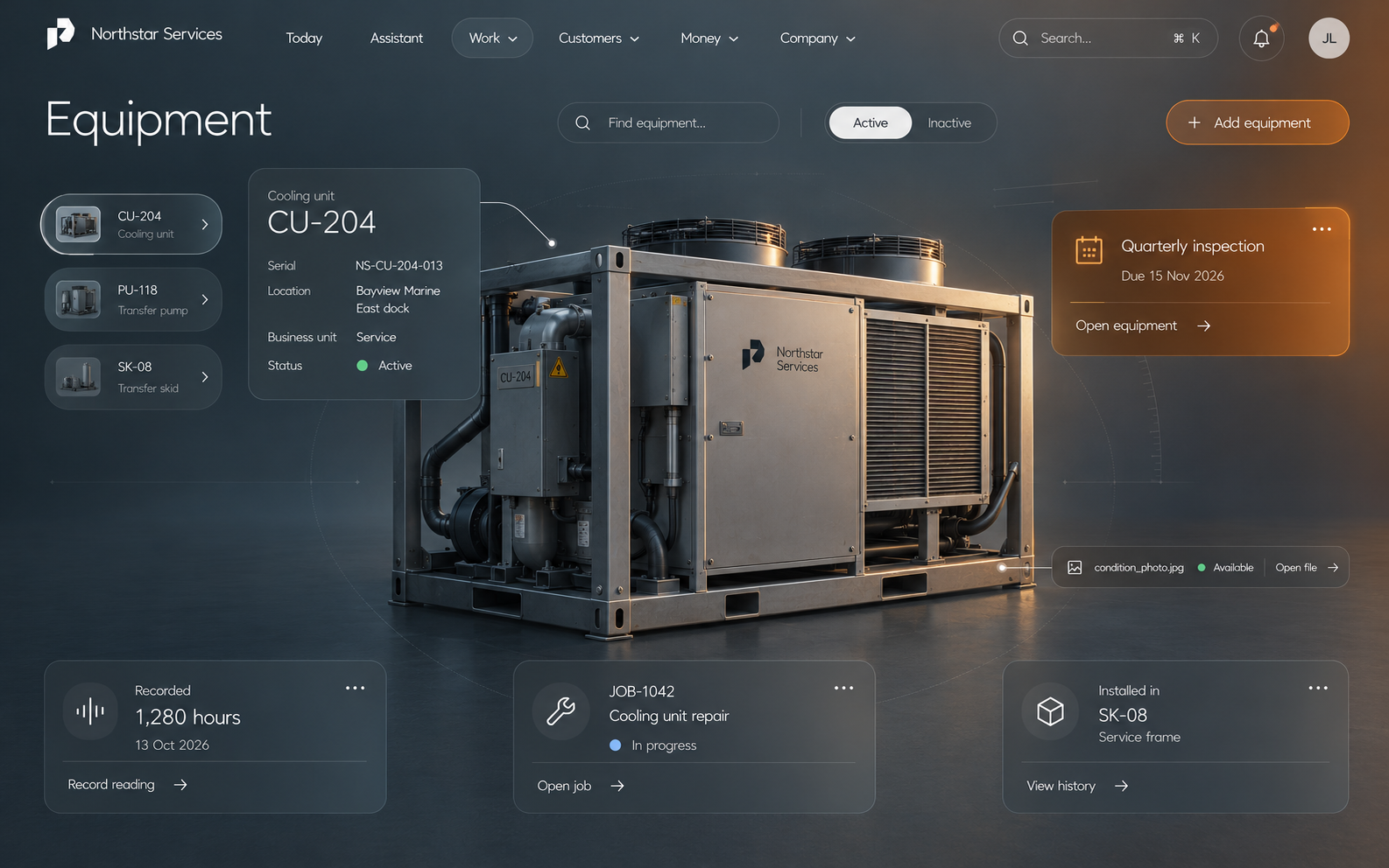 Fictional cooling-unit illustration from the approved product design.
